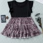 Black Ruffle Sleeve Bodice Leopard Splice Blouse