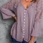 Purple Crochet Lace Button Top