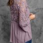 Purple Crochet Lace Button Top