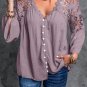 Purple Crochet Lace Button Top