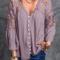 Purple Crochet Lace Button Top