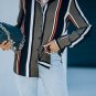 Black Brown Striped Modern Women Shirt