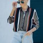 Black Brown Striped Modern Women Shirt