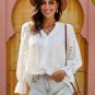 White Rekindle Eyelet Button Down Top