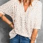 Apricot Animal Print V Neck Rolled Sleeve Tunic Top