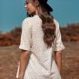 Apricot Animal Print V Neck Rolled Sleeve Tunic Top