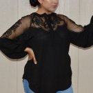Black Formal Invitation Lace Blouse