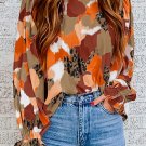 Abstract Printed Long Sleeve Blouse