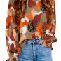 Abstract Printed Long Sleeve Blouse