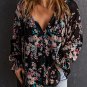 Black Wildflower Print Chiffon Blouse