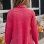Pink Waffle Knit Button Up Casual Shirt