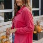 Pink Waffle Knit Button Up Casual Shirt