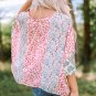 Multicolor Animal Floral Mix Print Cape Top