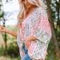 Multicolor Animal Floral Mix Print Cape Top