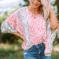 Multicolor Animal Floral Mix Print Cape Top