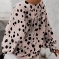 Pink Button Frill Cuffs Oversize Puff Sleeve Blouse