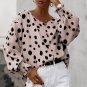 Pink Button Frill Cuffs Oversize Puff Sleeve Blouse