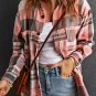 Pink Plaid Button Up Patch Pocket Shirt