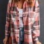 Pink Plaid Button Up Patch Pocket Shirt