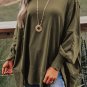 Green Patchwork Drop Shoulder Oversized Top