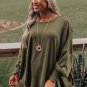 Green Patchwork Drop Shoulder Oversized Top
