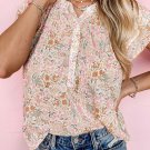 Multicolor Floral Mandarin Collar Top