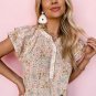 Multicolor Floral Mandarin Collar Top