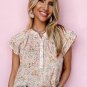 Multicolor Floral Mandarin Collar Top