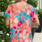 Pink Abstract Print V Neck Dolman Blouse