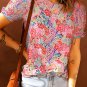 Multicolor Mix Floral Pattern Bubble Sleeve Blouse