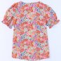 Multicolor Mix Floral Pattern Bubble Sleeve Blouse