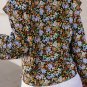Floral Print Ruffled Bubble Sleeve Shirt