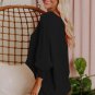 Black Smocked Wrist Shift Top