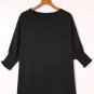Black Smocked Wrist Shift Top