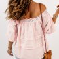 Beige Puff Sleeve Eyelet Babydoll Blouse