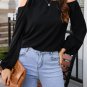 Black Knotted Asymmetric Off Shoulder Blouse