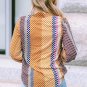Brown Dot Print Long Sleeve Button Down Shift Shirt