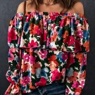 Floral Print Ruffled Off Shoulder Blouse