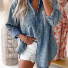 Sky Blue Vintage Washed Chest Pocket Denim Shirt