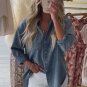 Sky Blue Vintage Washed Chest Pocket Denim Shirt