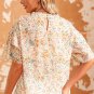 Multicolor Floral Print Wide Ruffle Sleeves Blouse