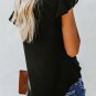 Black Forever Tonight Button Tie Top