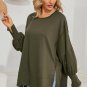 Green Patchwork Drop Shoulder Oversized Top