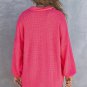 Pink Waffle Knit Button Up Casual Shirt