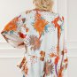 Multicolour Floral Print V Neck Babydoll Blouse