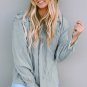 Green Ruffled Square Neck Cuffs Long Sleeve Blouse