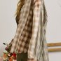 Brown Multi Plaid Patchwork Raw Edge Casual Shirt