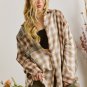 Brown Multi Plaid Patchwork Raw Edge Casual Shirt