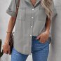 Turn-down Collar Short Sleeve Denim Shirt