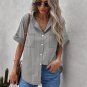 Turn-down Collar Short Sleeve Denim Shirt